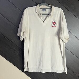 Dynasty Men's Wisconsin Badgers Polo Shirt Embroidered Logo XL‎ White Vintage